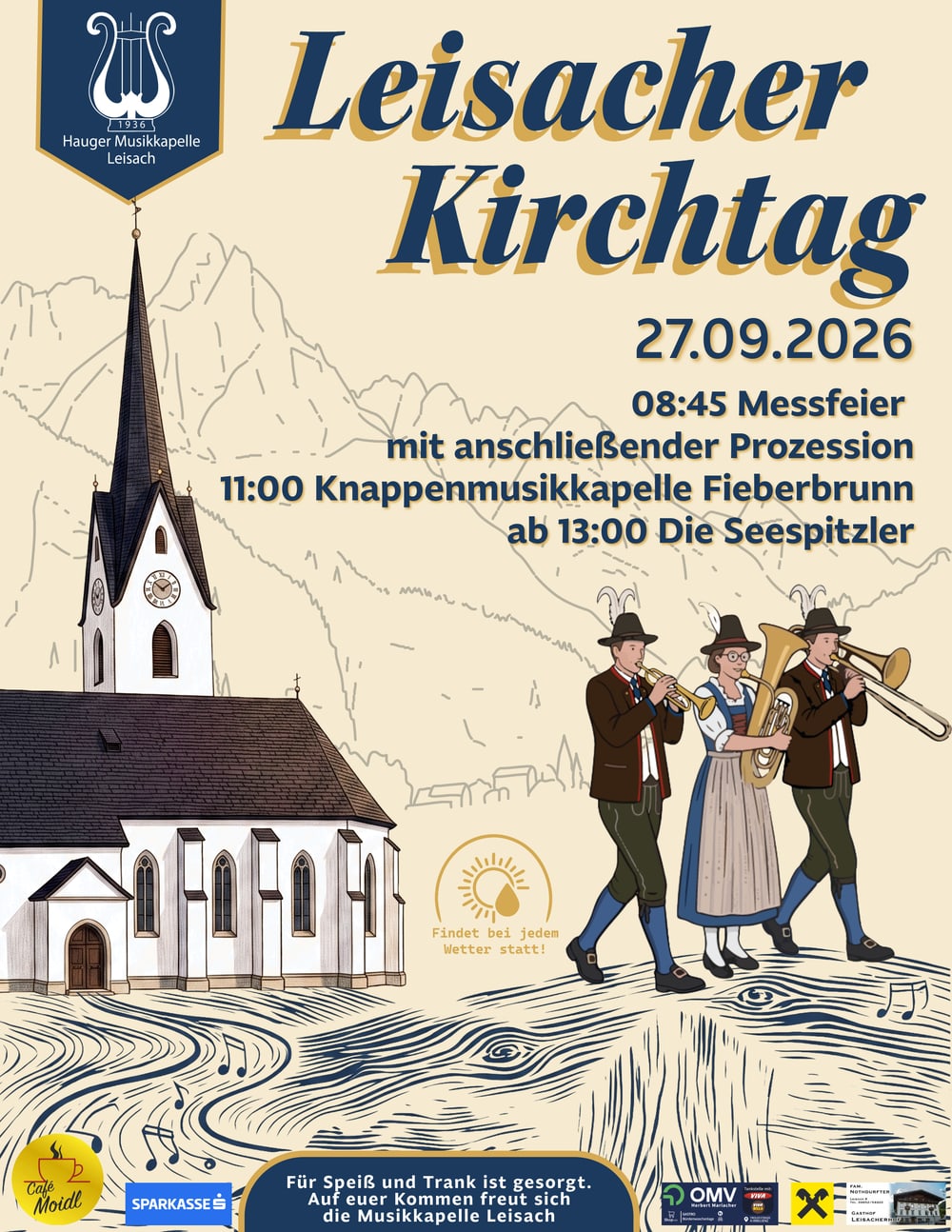 Plakat zum Leisacher Kirchtag am 27. September 2026